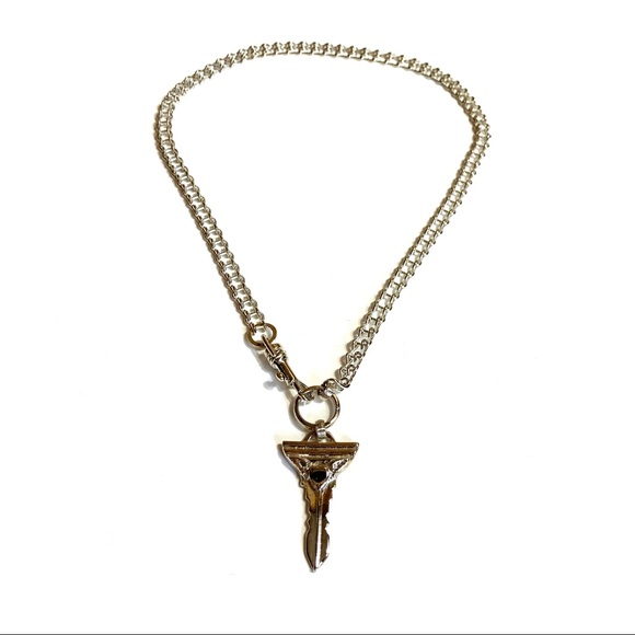 Vtg Winged Heart Key Necklace - Picture 1 of 7